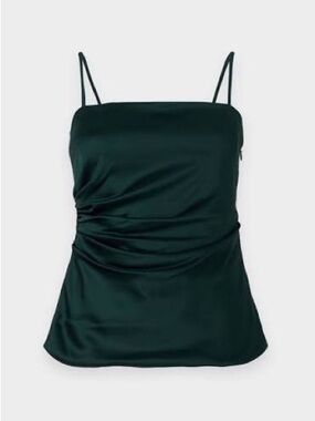 Abercrombie & Fitch Green Satin Long length Tube Top Medium